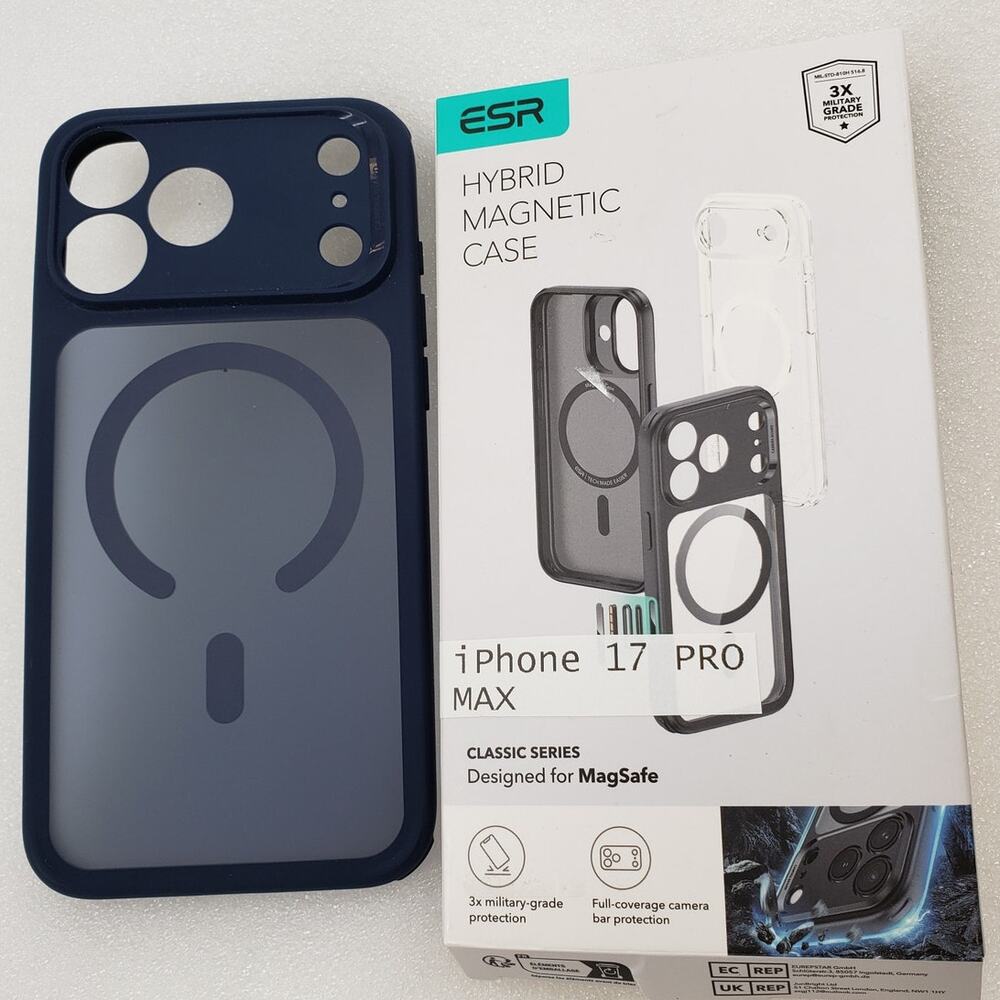 ESR Hybrid Magnetic Case for Apple iPhone 17 Pro Max Frosted Blue MagSafe Cover